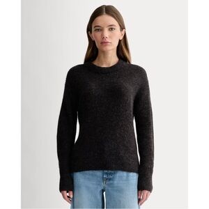 Everlane Women's Cocoon Crew Sweater in Heathered Black, XXS